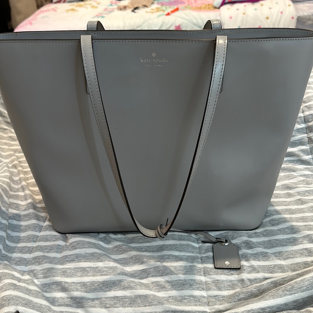 Kate spade leather grey tote